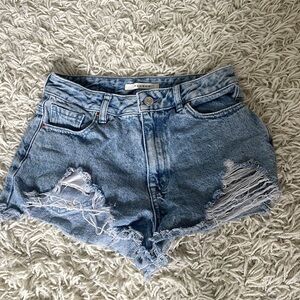 PacSun Light Blue High Waisted Denim Festival Shorts